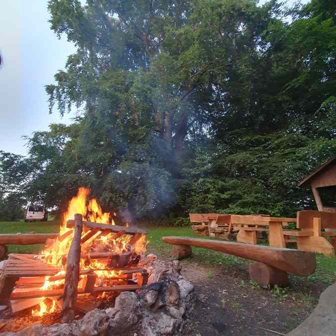 Feuerstelle an der alten Buche